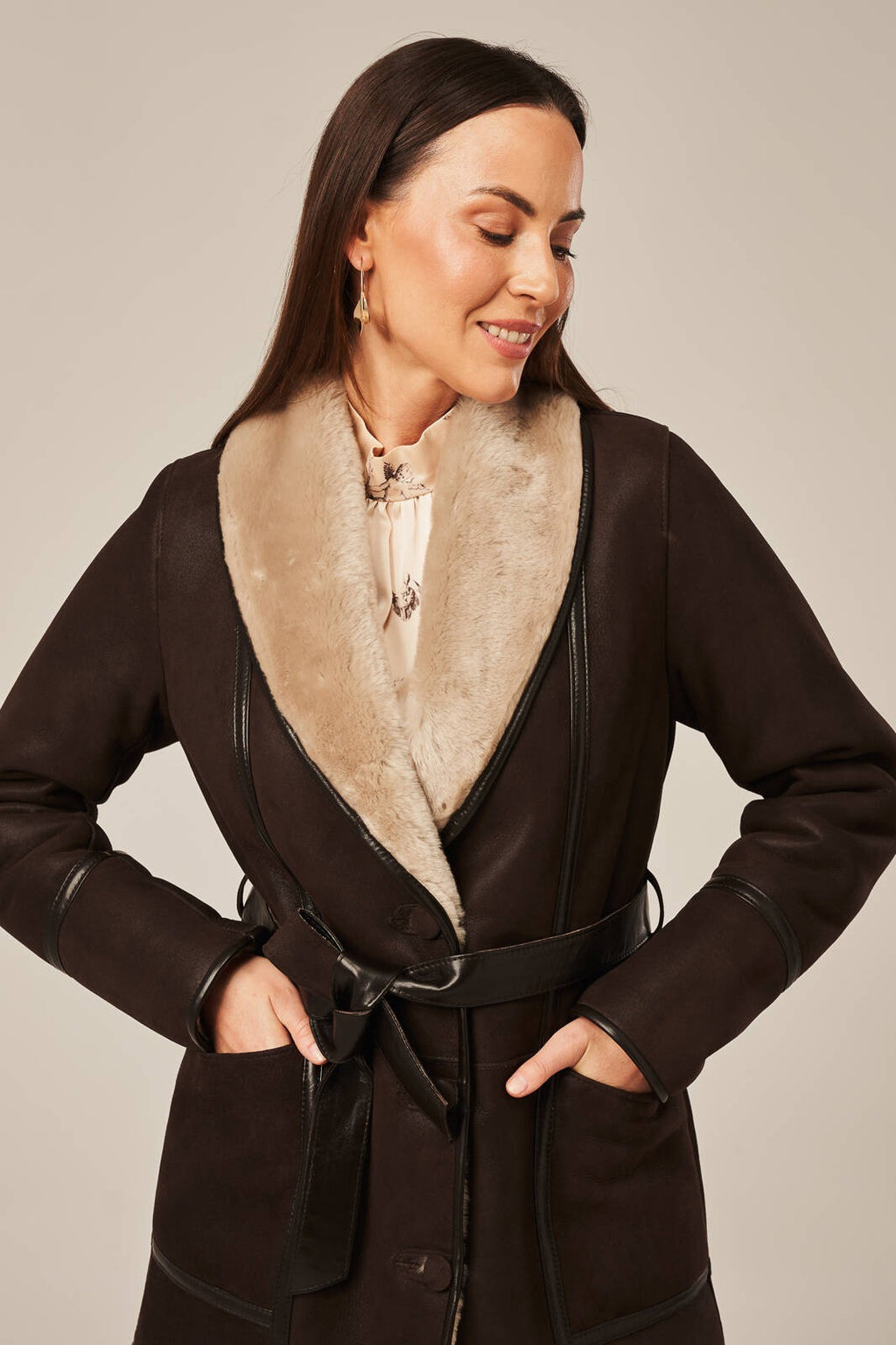 Women's Brown Sheepskin Shearling Jacket