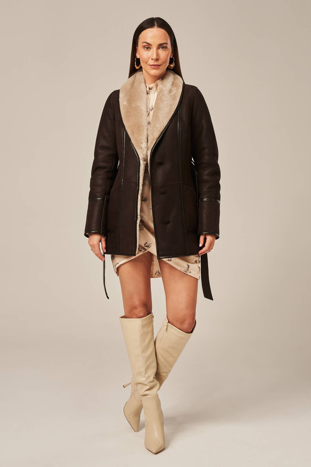 Women's Brown Sheepskin Shearling Jacket