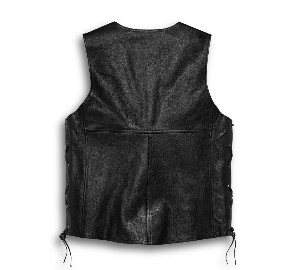 Men's Black Leather Vests