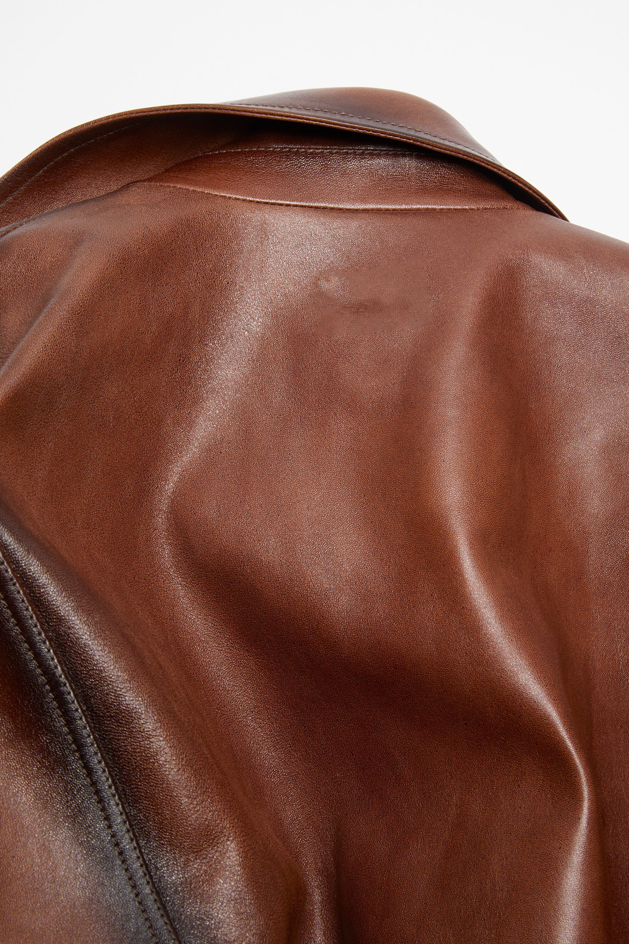 Men's Brown Leather Bomber Jacket