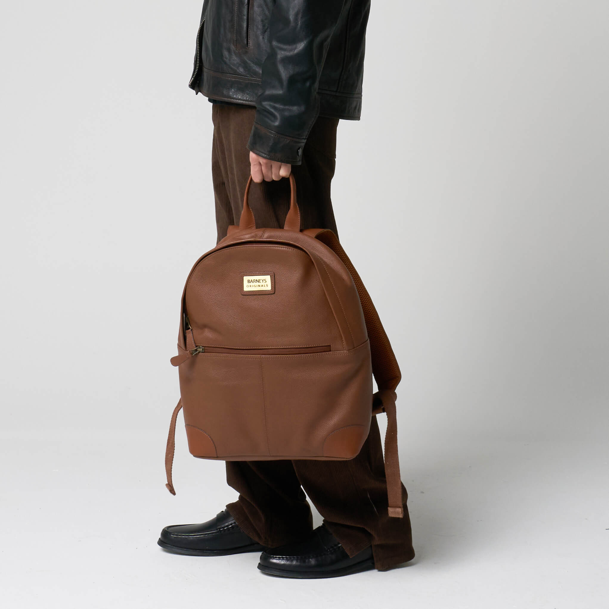 Tan Real Leather Backpack